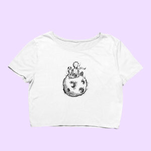 The Little Prince – Hand-Drawn Planet & Companions Crop Top | 4 Colors