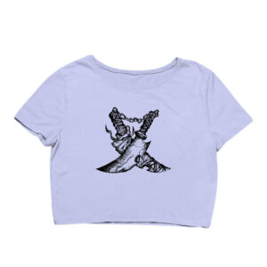 Broken Blades – Hand-Drawn Symbolic Knife Art Crop Top | 4 Colors