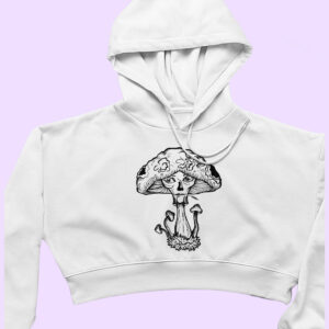 Life Goes On — Hand-Drawn Broken Sculpture Art Crop Hoodie | 2 Colors